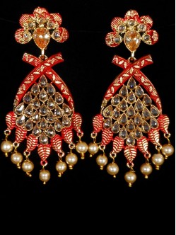 Reverse Ad Earrings With Meenakari Work